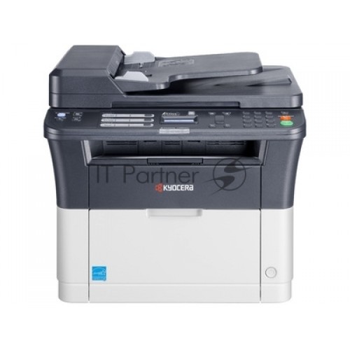 МФУ лазерный Kyocera Ecosys FS-1025MFP (1102M63RU0 / 1102M63RUV / 1102M63RU2), A4, ч/б, печ. до 25 стр / мин., скан. до 18 стр / мин. (ч/б) 6 стр / мин. (цвет), 600 x 1800 dpi (печать) 600x600dpi (скан), USB, RJ-45
