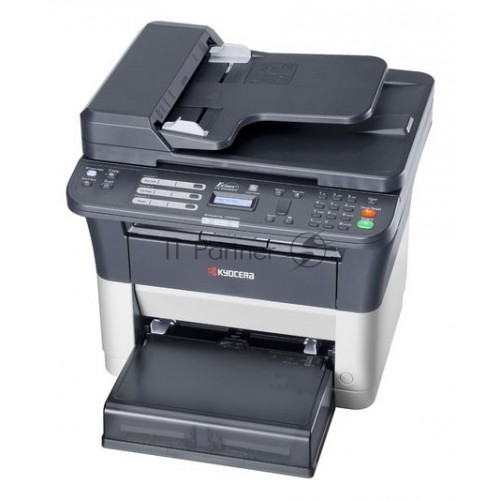 МФУ лазерный Kyocera Ecosys FS-1025MFP (1102M63RU0 / 1102M63RUV / 1102M63RU2), A4, ч/б, печ. до 25 стр / мин., скан. до 18 стр / мин. (ч/б) 6 стр / мин. (цвет), 600 x 1800 dpi (печать) 600x600dpi (скан), USB, RJ-45