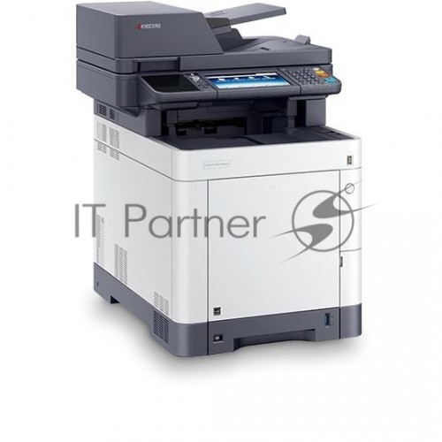 МФУ Kyocera Ecosys M6230cidn, принтер / сканер / копир A4, 30 стр / мин, 1200x1200 dpi, 1024 Мб, ADF100, дуплекс, подача: 350 лист., вывод: 250 лист., Post Script, Ethernet, USB, картридер, ЖК сенсорный экран, Kensington Lock, EnergyStar v3.0 (Старт.к-жи: черный 3500 стр, C / M / Y по 2500 стр. Использует к-жи TK-5270 8k black, 6k C / M / Y)