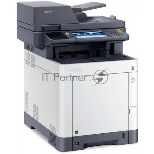 МФУ Kyocera Ecosys M6230cidn, принтер / сканер / копир A4, 30 стр / мин, 1200x1200 dpi, 1024 Мб, ADF100, дуплекс, подача: 350 лист., вывод: 250 лист., Post Script, Ethernet, USB, картридер, ЖК сенсорный экран, Kensington Lock, EnergyStar v3.0 (Старт.к-жи: черный 3500 стр, C / M / Y по 2500 стр. Использует к-жи TK-5270 8k black, 6k C / M / Y)