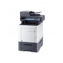 МФУ Kyocera Ecosys M6230cidn, принтер / сканер / копир A4, 30 стр / мин, 1200x1200 dpi, 1024 Мб, ADF100, дуплекс, подача: 350 лист., вывод: 250 лист., Post Script, Ethernet, USB, картридер, ЖК сенсорный экран, Kensington Lock, EnergyStar v3.0 (Старт.к-жи: черный 3500 стр, C / M / Y по 2500 стр. Использует к-жи TK-5270 8k black, 6k C / M / Y)
