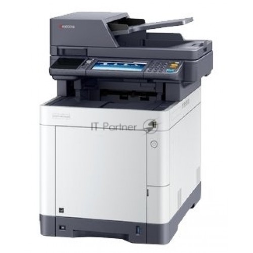 МФУ Kyocera Ecosys M6230cidn, принтер / сканер / копир A4, 30 стр / мин, 1200x1200 dpi, 1024 Мб, ADF100, дуплекс, подача: 350 лист., вывод: 250 лист., Post Script, Ethernet, USB, картридер, ЖК сенсорный экран, Kensington Lock, EnergyStar v3.0 (Старт.к-жи: черный 3500 стр, C / M / Y по 2500 стр. Использует к-жи TK-5270 8k black, 6k C / M / Y)