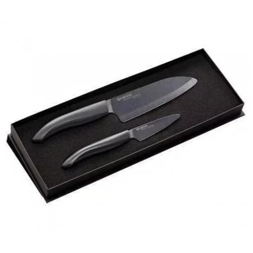 KYOCERA Набор из двух чёрных керамических ножей 7,5 см и 14 см), Gift set of FK-140BK   FK-075BK FK-2PC-BK/ALE020502) BLACK BLADE GIFT SET